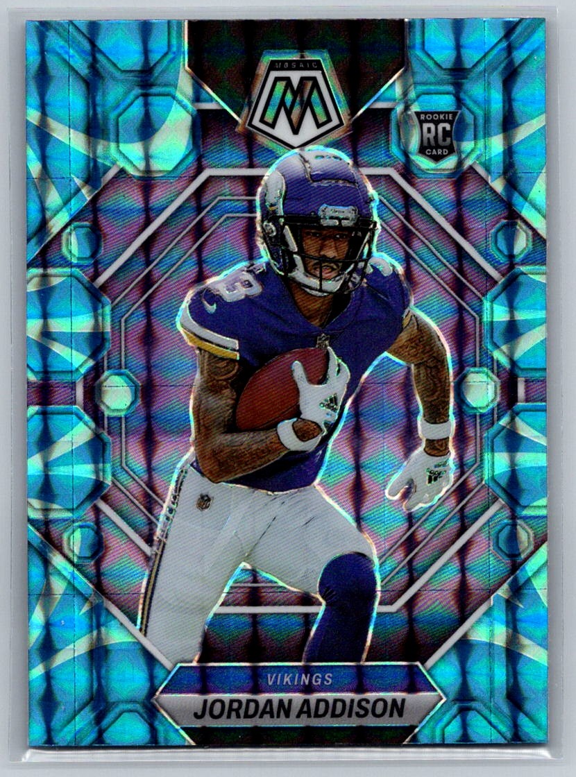 2023 Panini Mosaic #337 Jordan Addison Reactive Blue Mosaic