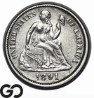 1891-O Seated Liberty Dime, Flashy Choice Unc