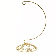 Curved Gold Wire Swirl Base Ornament Stand Display 8.75 Inches Taiwan
