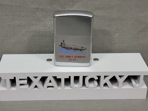 Vintage E / IV 1988 USS John F Kennedy CV-67 Double Sided Graphic Zippo Lighter
