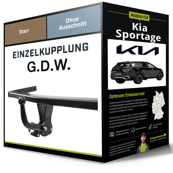 Starre AnhäNgerkupplung für Kia Sportage 09.2015-06.2018 IV Typ Ql/ QLE G.D.W.-image