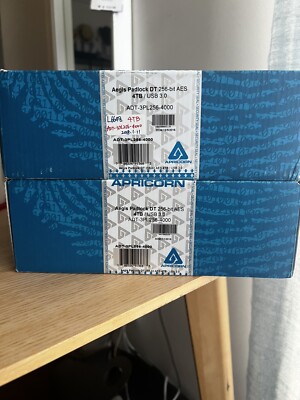 2 New Aegis Padlock 3.0 External Hard Drive A25-3PL256-4000 4tb matched Set