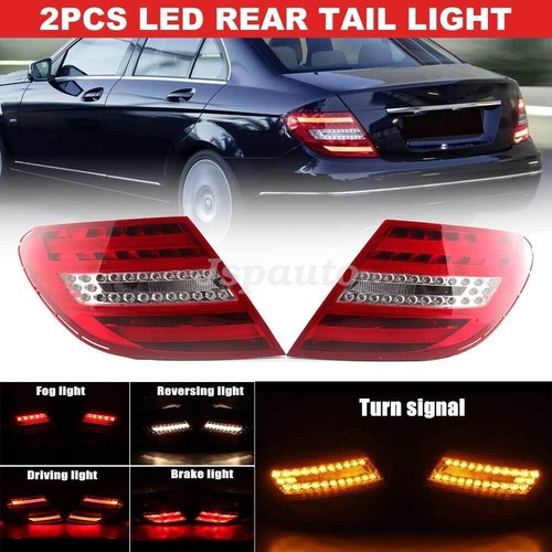 Luz trasera de freno LED lente roja para Mercedes Benz W204 C250 C300 C350 2011-14 - Imagen 2 de 14