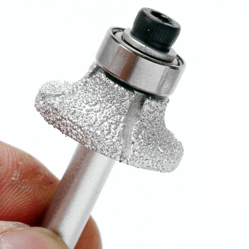 Raggio punta router diamantato 6 mm 1/4" grana 60 strumenti ruota profilo brasato per pietra - Foto 5 di 8