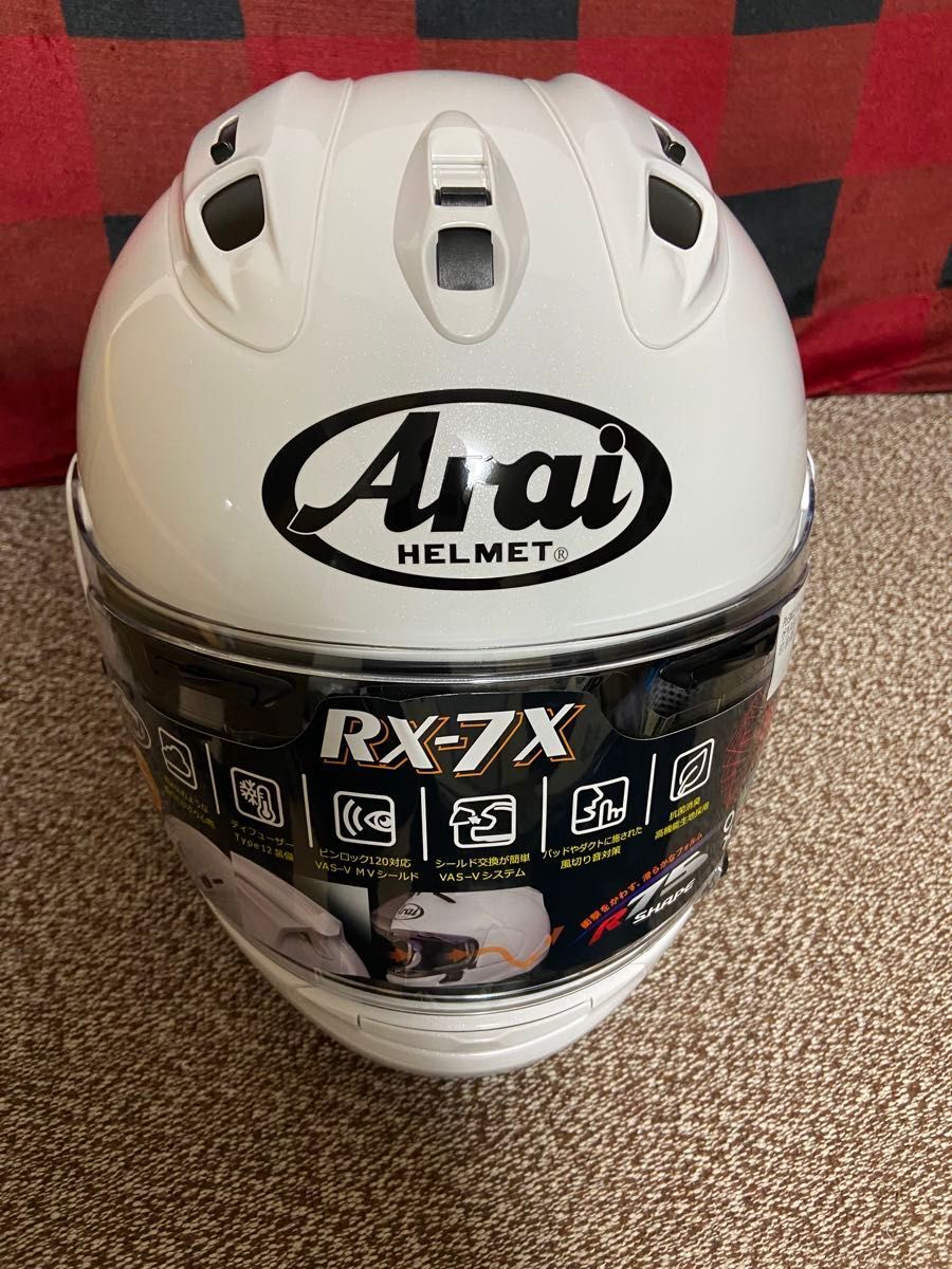 Arai RX-7X Corsair-X Single Color Glass White XL Size 61