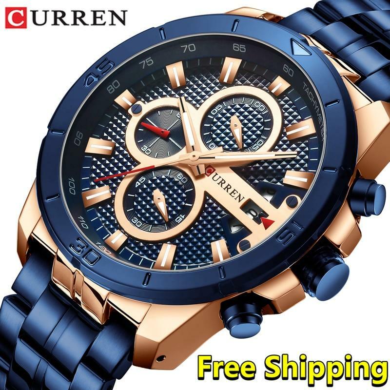 Luxury Gold Chronograph Wristwatch for Men by Curren Brand