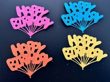 Happy Birthday Balloons Die Cuts  Set of 12  Black, White, Bright or Pastel