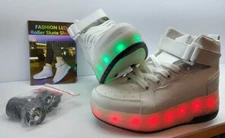 Fashion LED Light Up Roller Skate Shoes Wheels Sneakers for Boys & Girls Slip On
