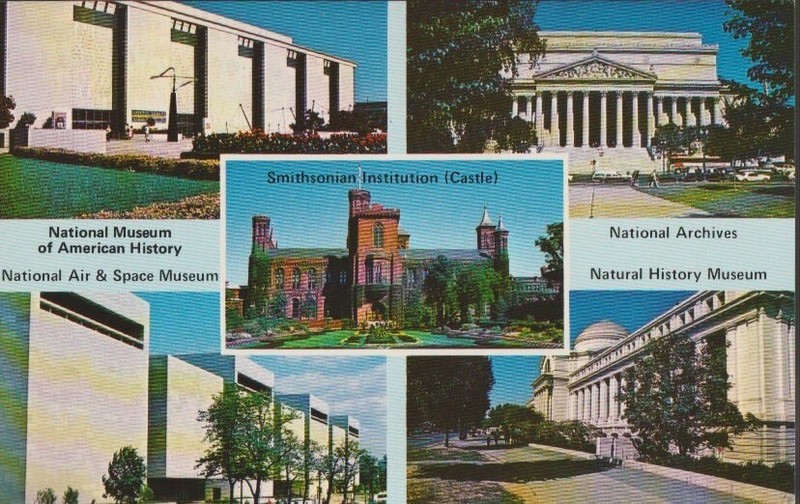 postcard Washington D. C. 5 Famous Museums multi view 7970