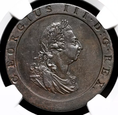 GREAT BRITAIN. George III, Copper Cartwheel Penny, 1797, NGC AU53 BN