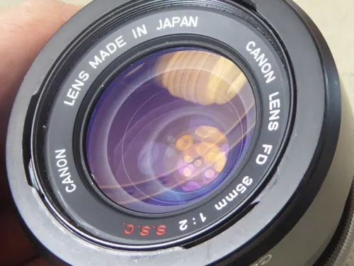 Canon FD concave 35 mm F/2 S.S.C. comme neuf Bouchons d'objectif et capot Breech Lock CAMERA LENS 
