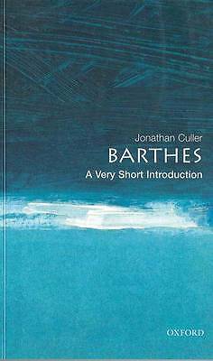 Barthes: A Very Short Introduction by Jonathan Culler (Paperback, 2002)