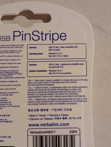 kQ Verbatim Store n Go 32 GB Pinstripe USB 3.0 Stick black 49317 - Bild 3 von 4