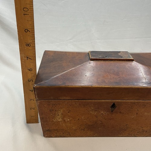 Antica teiera vittoriana in palissandro fine 1800 senza chiave qualche restauro necessario - Foto 14 di 24