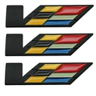 3pcs V Emblem Black 3D Metal Rear Fender Badge for CTS SRX STS Nameplate