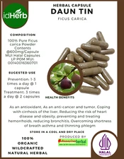 [idHerb] 100-800 Capsules Tin Leaf Common Fig Ficus Carica Organic WildCrafted