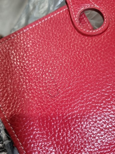 HERMES Luxury Red Leather Wallet Bifold Purse C15 - Picture 13 of 13