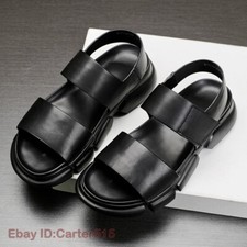 Hot Open Toe Sandals Slingbacks Casual Real Leather Mens Beach Shoes Roman Style