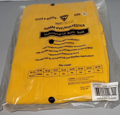 WestChester Limited Flammability 3-Piece Rain Suit 4035FR - Size XL (F9) - product listing photo