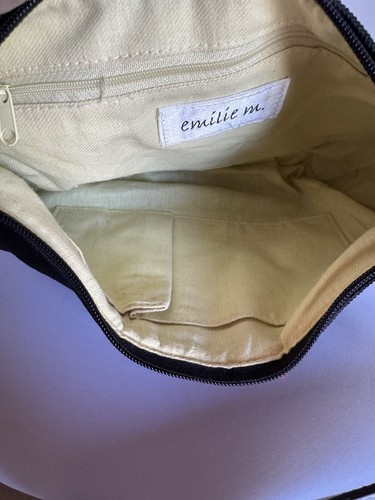 EMILIE M. ADORABLE MED SZ HANDBAG, BLACK, PINK & METALLIC GOLD, EXCELLENT CLEAN+ - Picture 16 of 17