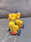 Vtg Plastic ducks Pull Toy Mattel 1950s Toy made in U.S.A