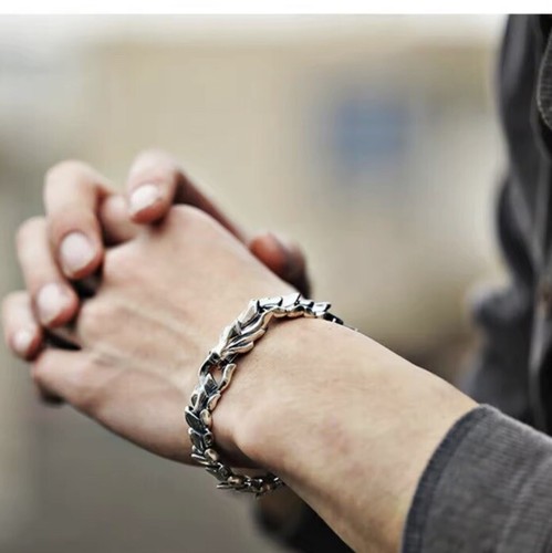 Men's Stainless Steel Dragon Head Viking Biker Heavy Clasp Cuff Bangle Bracelet - Picture 6 of 7