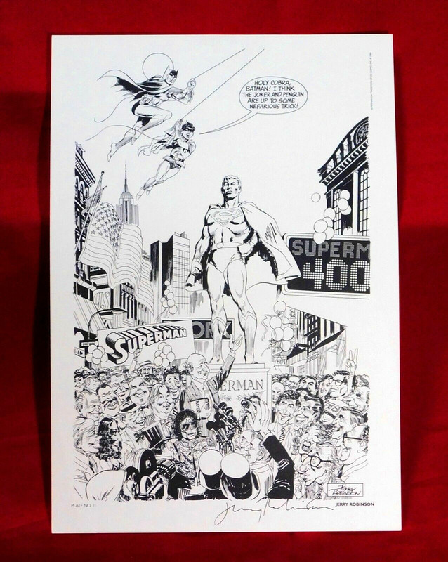 SUPERMAN PRINT CELEBRATING 400TH SIGNED JOKER CREATOR & ARTIST JERRY ROBINSON