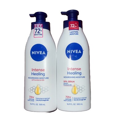 2 NIVEA Intense Healing Body Lotion 72 hr 16.9 oz