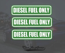 3x Diesel Fuel Only Sticker Decal Tank Fuel Door Set Pack Lot 3 Wide Each