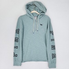 PINK Victorias Secret Sweater Womens Extra Small Green Lightweight Hoodie NEW