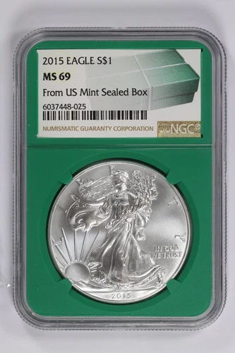 2015 $1 American Silver Eagle U.S. Mint Sealed Box NGC MS69