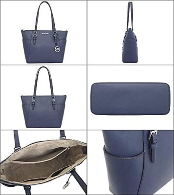 Michael Kors トートバッグ CHARLOTTE 35F0SCFT3L-NAVY Michael Kors Womens Charlotte Large Top Zip Tote 35F0SCFT3L