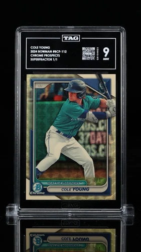 2024 Bowman Chrome Prospects Cole Young SUPERFRACTOR BCP-112 Mariners 1/1