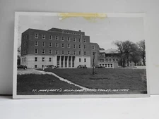 St Margaret's Hospital Spring Valley, Illinois Real Photo Postcard Old Cars A975