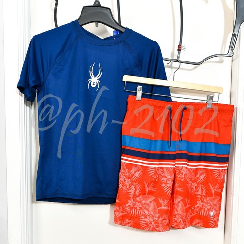 Spyder BOYS Youth 2-piece Swim Set BLUE, ORANGE , GREEN S M L XL - Picture 3 of 45