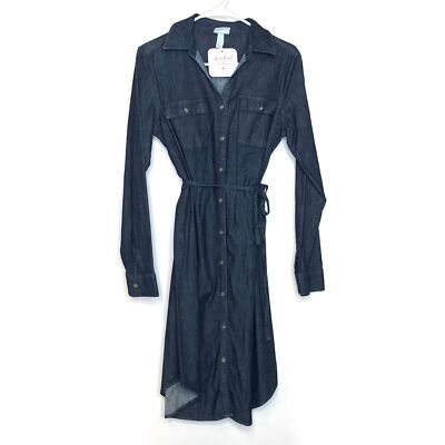 denim maternity shirt dress The Kiley Denim Mini Dress