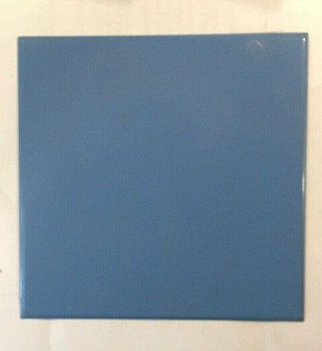 VINTAGE ALUMINIUM SPLASH- oder BAD-WANDFLIESE 5" QUADRATISCH DELPH. BLAU - Bild 1 von 8