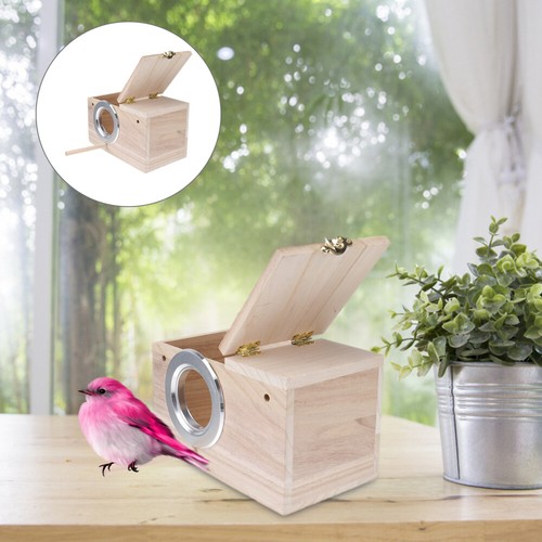 1-6x Wooden Parrot Small Bird Breeding Nest Box Nesting For Lovebird House - Picture 13 of 17