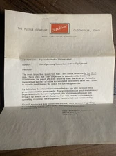 Vtg 1952 FLXIBLE COMPANY Parts & Service Letter for Maintenance For New Bus Cars