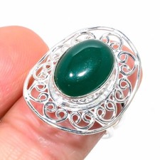 Green Onyx Gemstone 925 Sterling Silver Jewelry All Size Ring For Gift