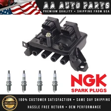Ignition Coil UF258 C958 & 4x NGK Spark Plugs for 1995-1997 Mazda Miata 1.8L L4