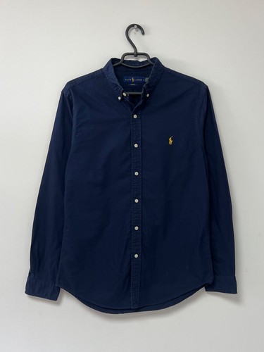 Vintage Polo Ralph Laurent Langarm Hemd mit Knöpfen Blau 100% Baumwolle Selten Größe M - Bild 2 von 22