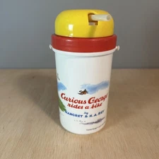 Curious George Canteen Retractable Straw Cup Zak Designs Missing Strap Vintage