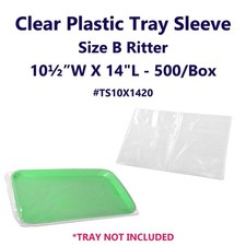 500/Box Dental Tray Sleeve - Size B Clear Plastic 10.5" x 14"