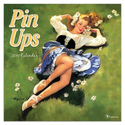 PIN UP GIRLS 2019 KALENDER QUADRATISCHE WAND VON TF PUBLISHING + KOSTENLOSER VERSAND IN UK