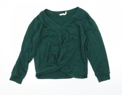 Üppiger grüner Damen Pullover Pulli Größe XS