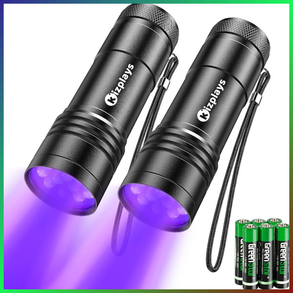 Uv Taschenlampe 2Er Set Mini Schwarzlicht 12 Leds FüR Urin-Detektion-image