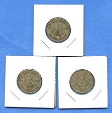 Lot of 3 Shillings 1947, 1948, 1949 King George VI Great Britain #34 England UK