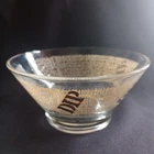 Vintage Anchor Hocking Burlap Dip Bowl Glass, Great Graphics 5.25in x  2.5in EUC