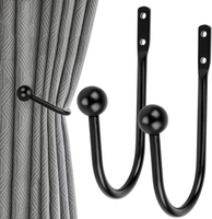 Vorhanghalter Wand 2 StüCk Raffhalter Metall Schwarz Gardinenhalter Raffhalter
